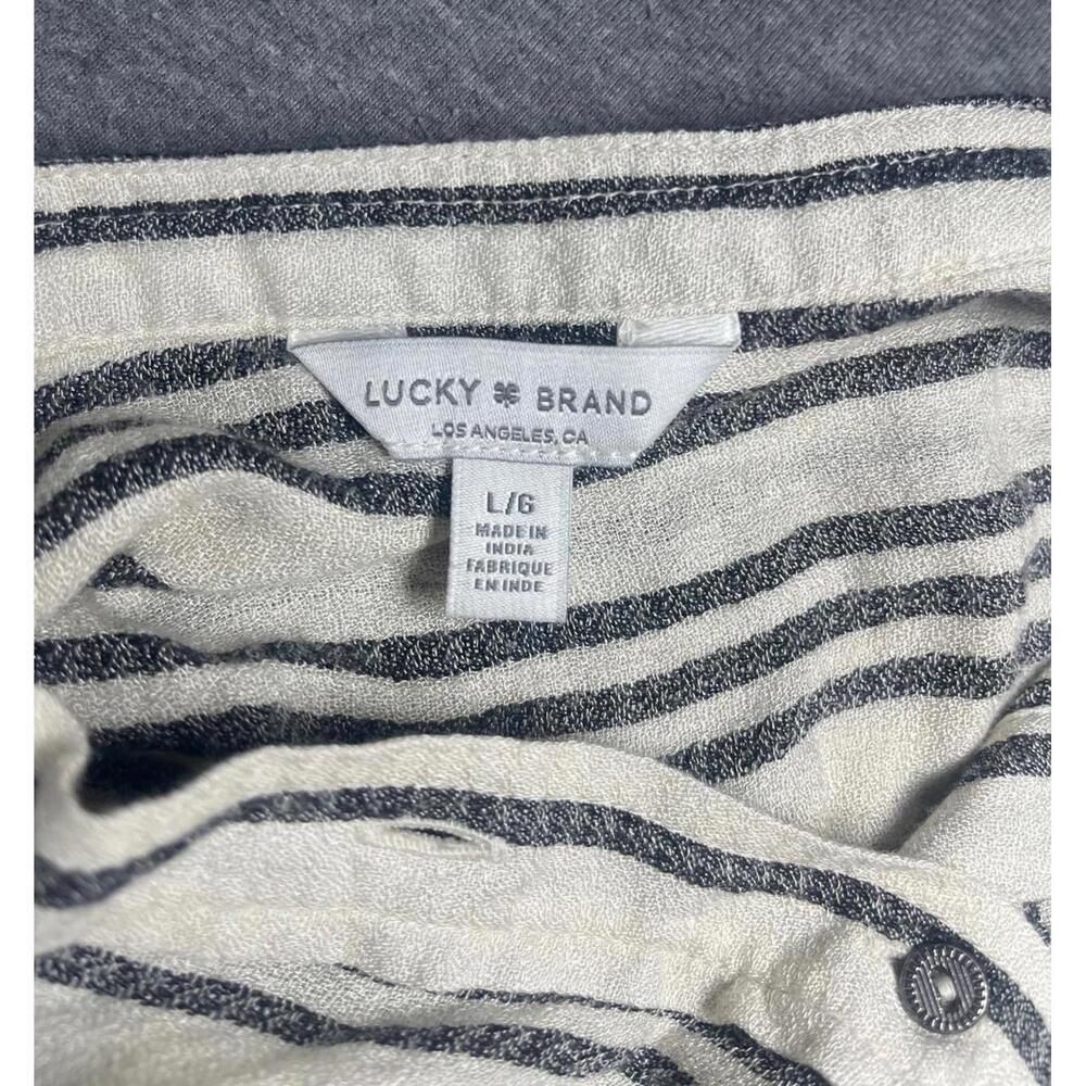 Lucky Brand Women's Striped Button-Up Blouse, Size Large Lucky Brand Womans - Picture 3 of 5